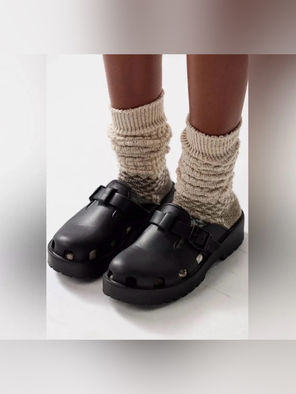 FREE PEOPLE Karlie Buckle Clog in Black Sz 9 ✨